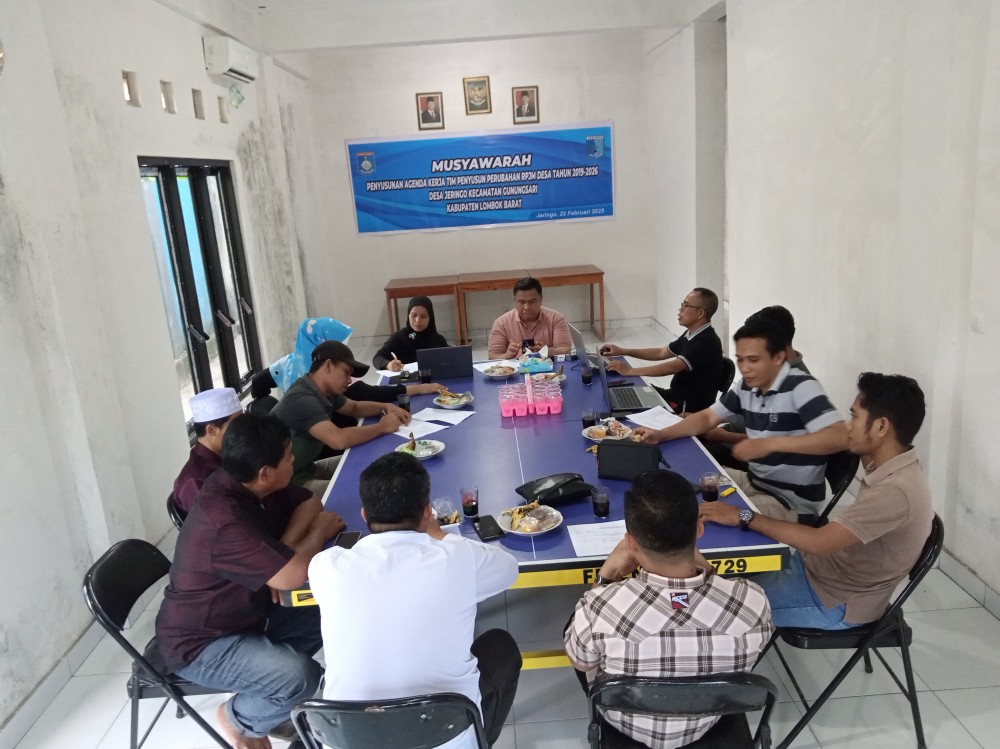 MUSYAWARAH PENYUSUNAN AGENDA KERJA TIM PENYUSUN RPJM DESA TAHUN 2019-2026 DESA JERINGO